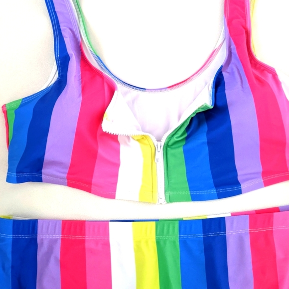 FOREVER 21 Rainbow PRIDE Bikini NWOT - Picture 3 of 9